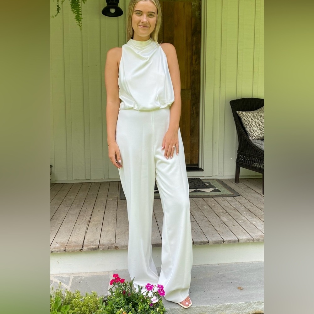 Adrianna Papell White Jumpsuit
